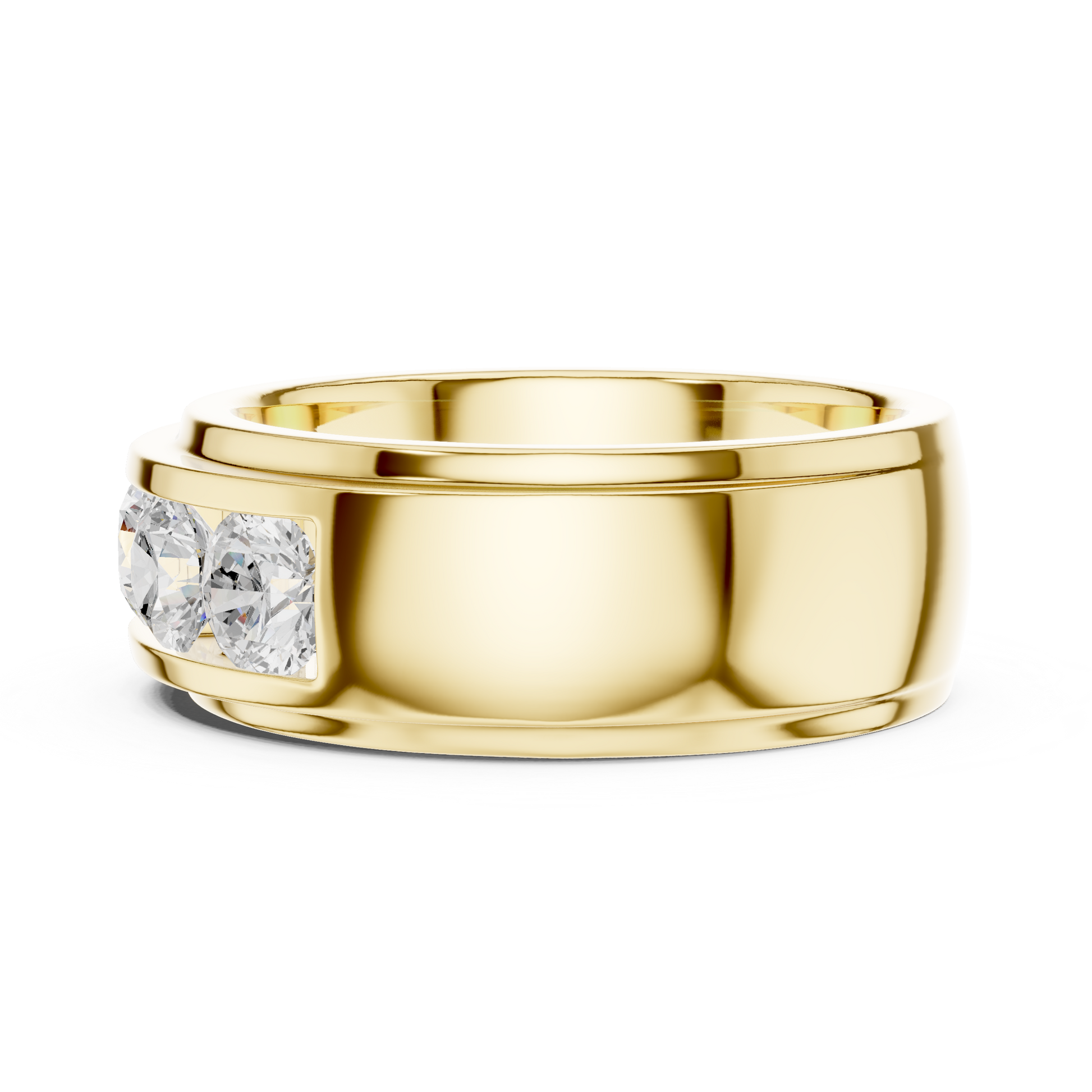 Round Cut Lab Grown Diamond Ring in Yellow Gold