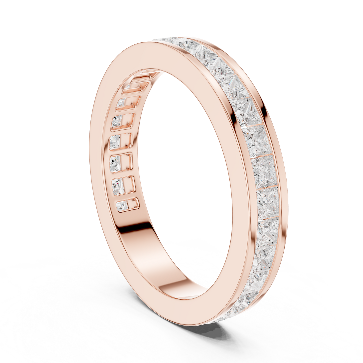 Princess Cut Lab Grown Diamond Ring in Rose Gold