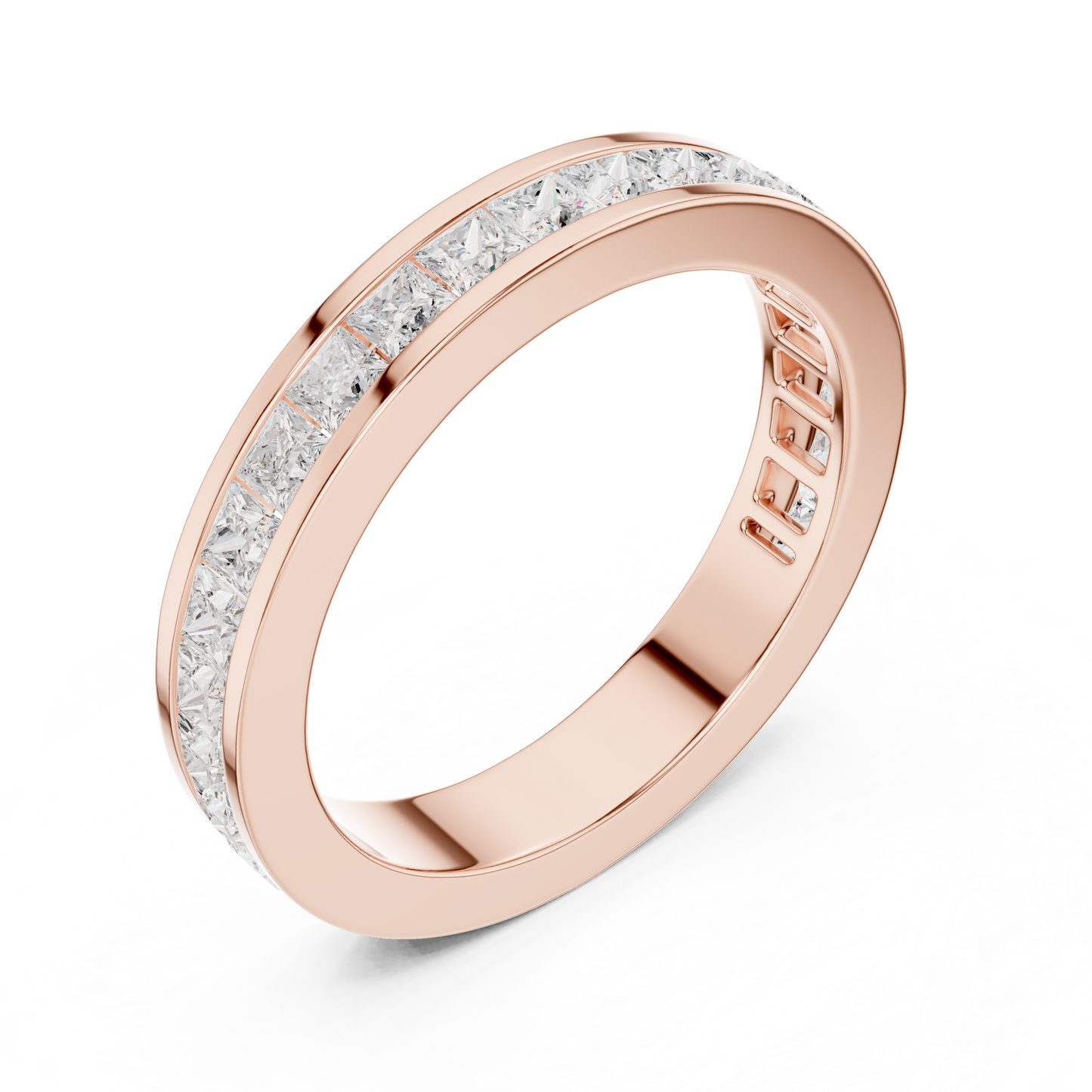 Princess Cut Lab Grown Diamond Ring in Rose Gold