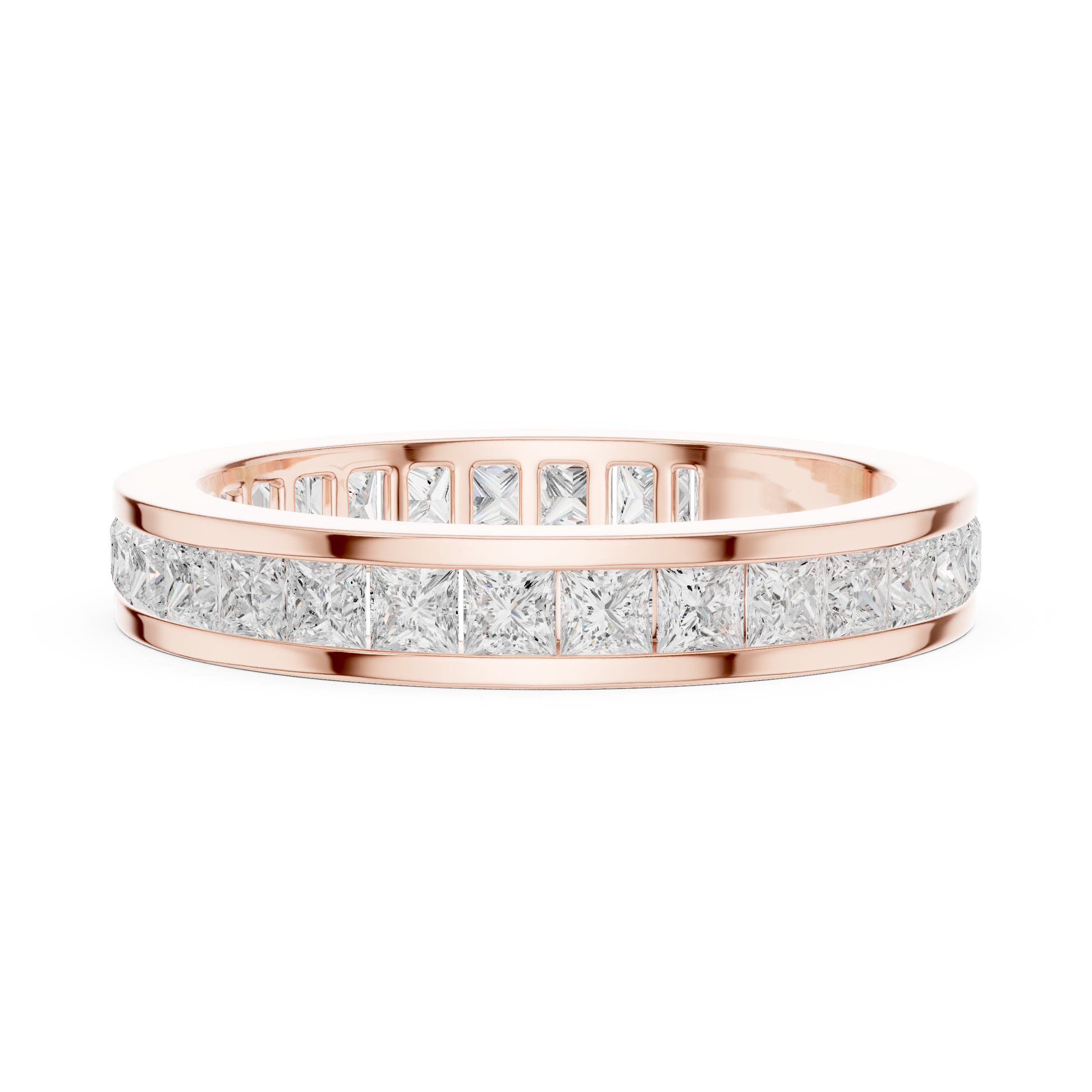 Princess Cut Lab Grown Diamond Ring in Rose Gold