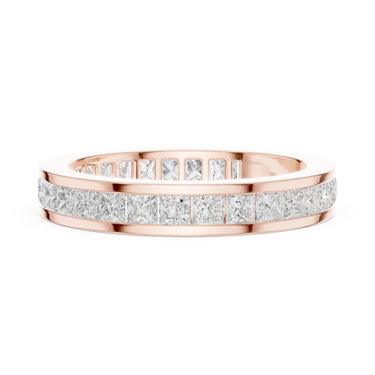 Princess Cut Lab Grown Diamond Ring in Rose Gold