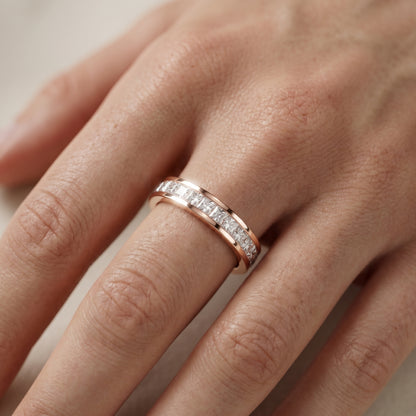 Princess Cut Lab Grown Diamond Ring in Rose Gold