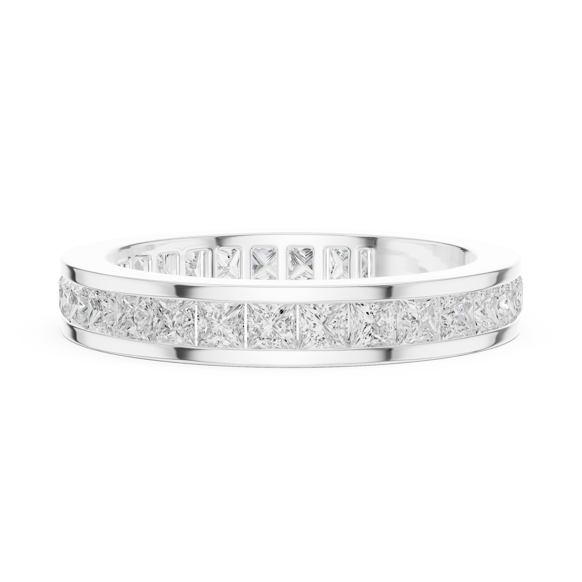 Princess Cut Lab Grown Diamond Ring in Silver