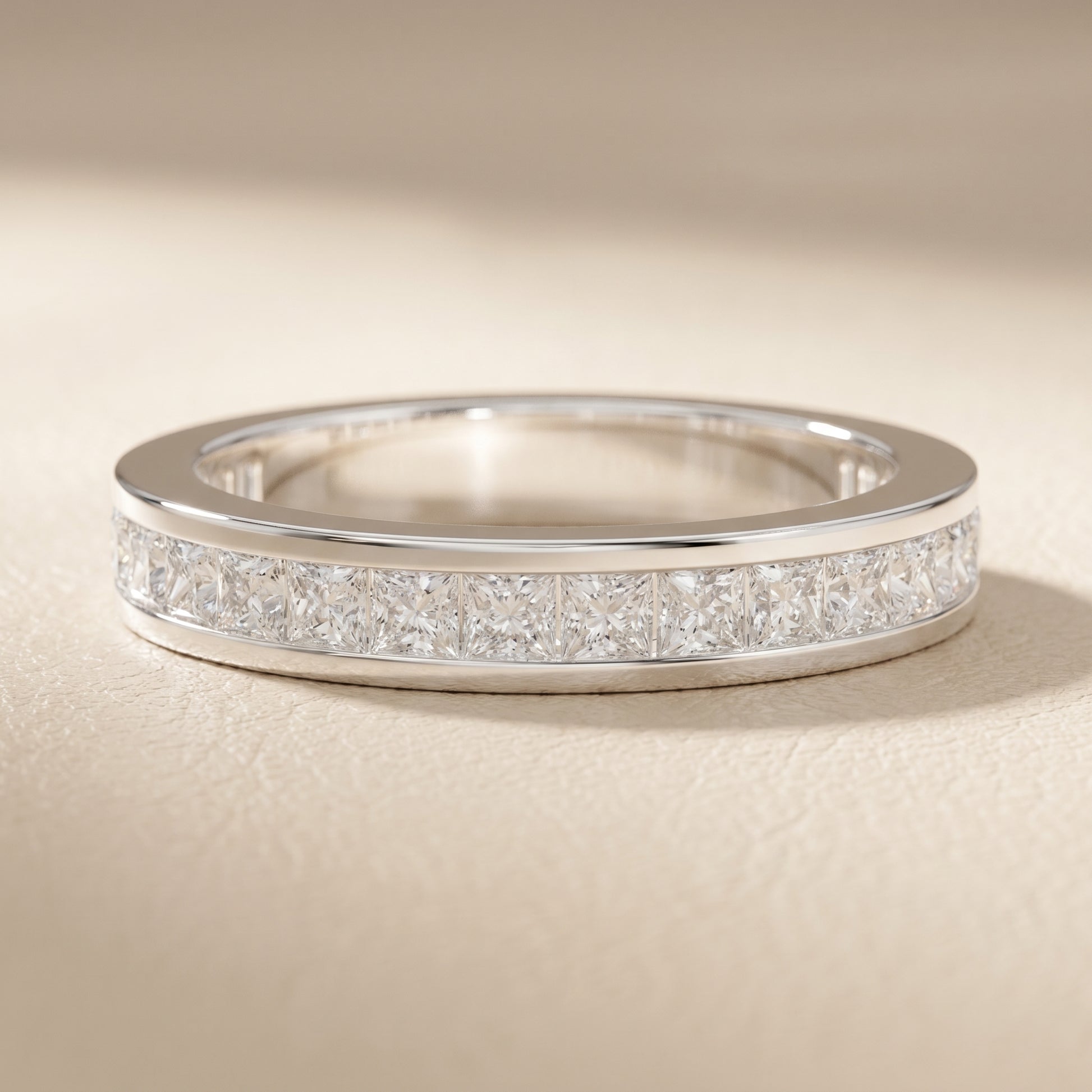 Princess Cut Lab Grown Diamond Ring in White Gold