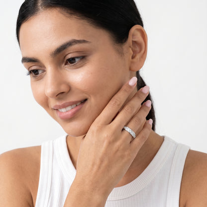 Princess Cut Lab Grown Diamond Ring in Silver