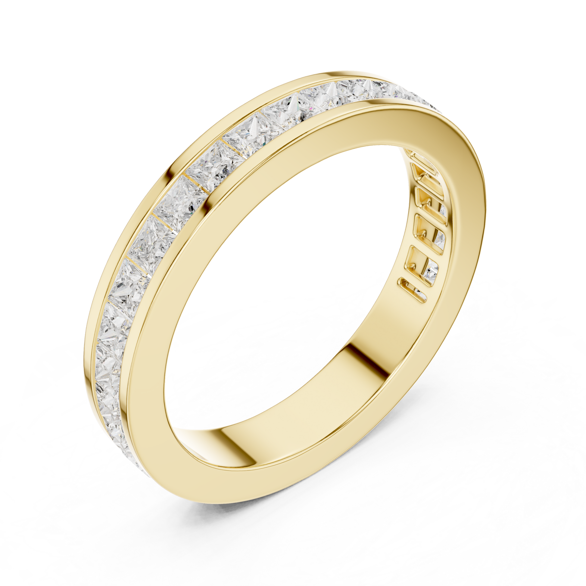 Princess Cut Lab Grown Diamond Ring in Yellow Gold