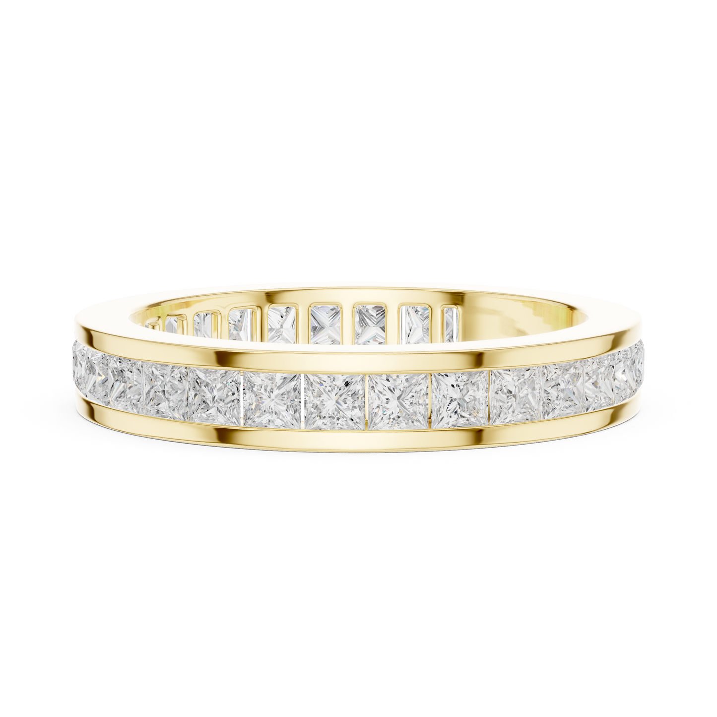 Princess Cut Lab Grown Diamond Ring in Yellow Gold