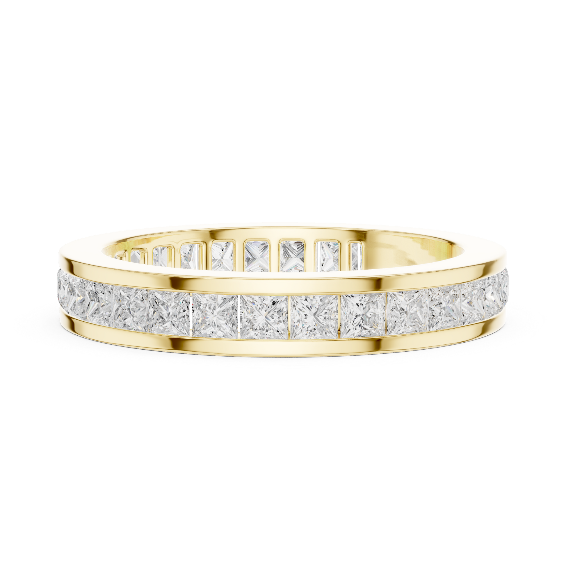 Princess Cut Lab Grown Diamond Ring in Yellow Gold