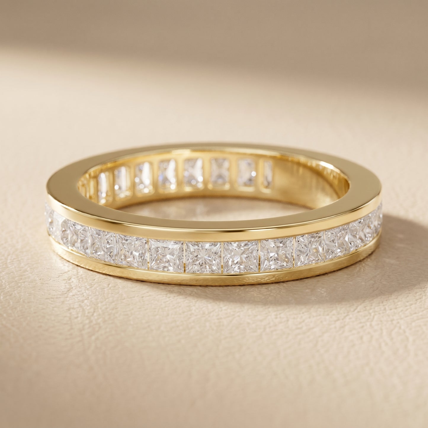 Princess Cut Lab Grown Diamond Ring in Yellow Gold