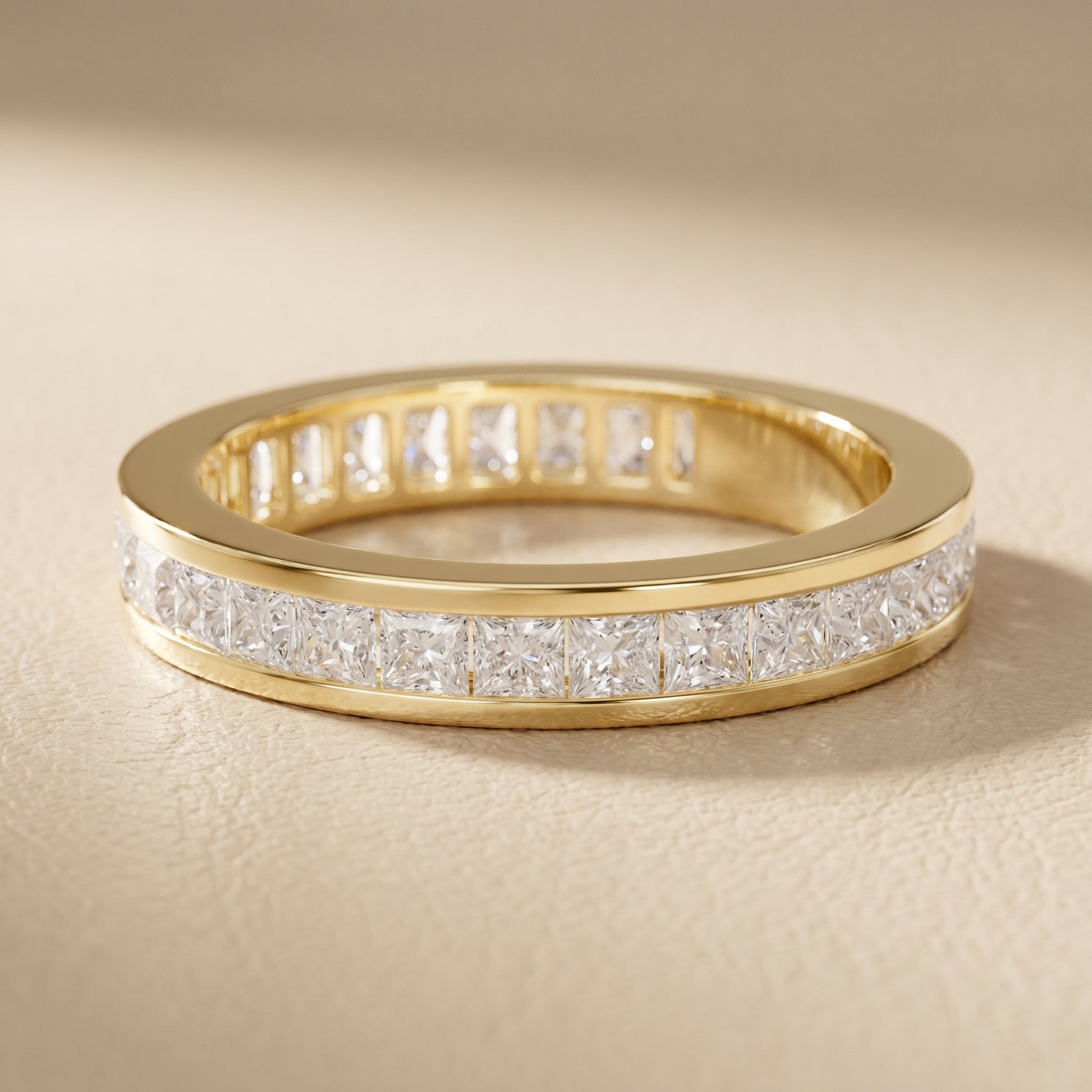 Princess Cut Lab Grown Diamond Ring in Yellow Gold
