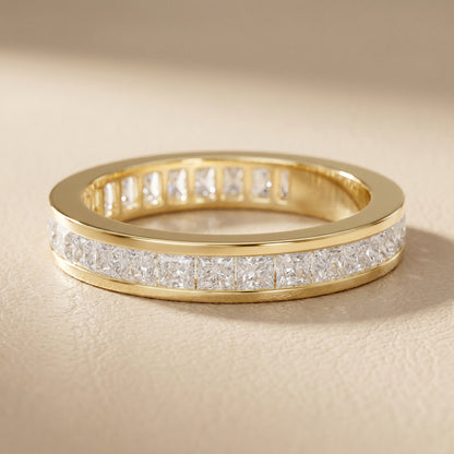 Princess Cut Lab Grown Diamond Ring in Yellow Gold