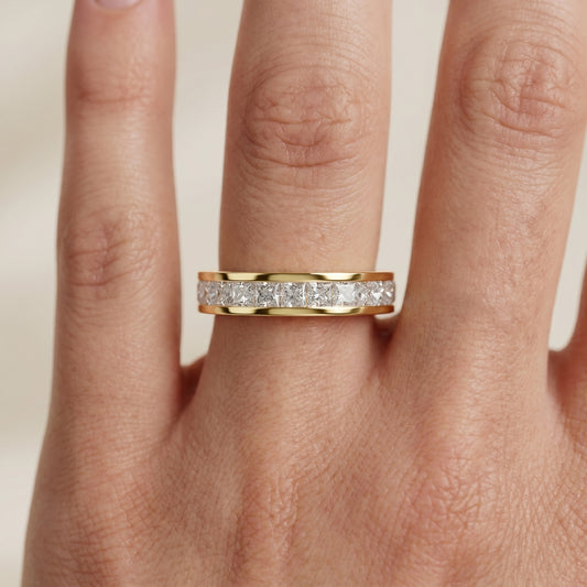 Princess Cut Lab Grown Diamond Ring in Yellow Gold