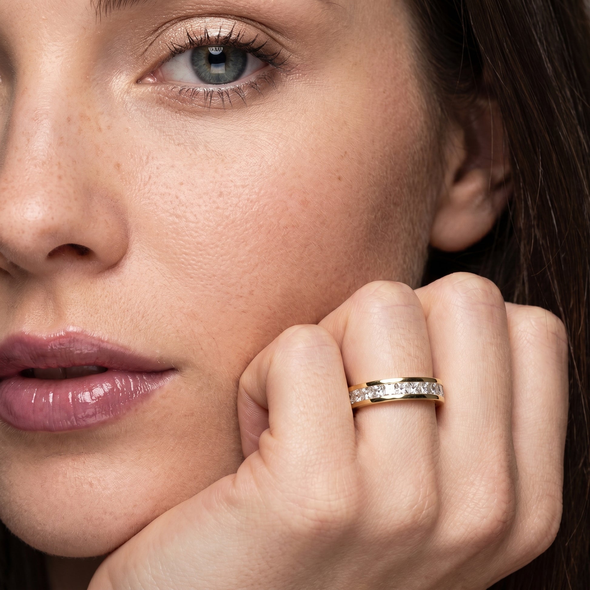 Princess Cut Lab Grown Diamond Ring in Yellow Gold