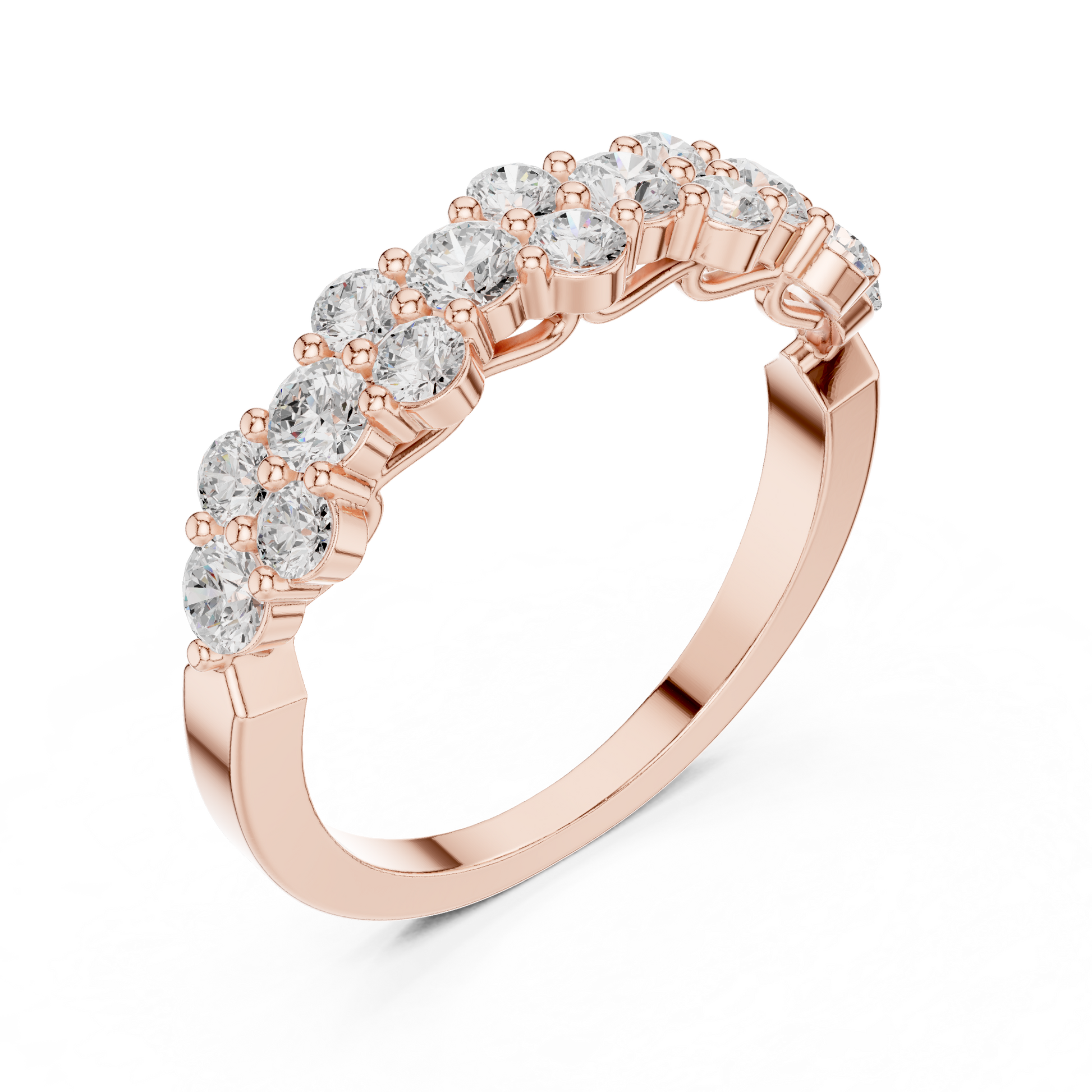 Round Cut Lab Grown Diamond Ring in Rose Gold