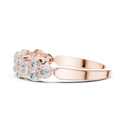 Round Cut Lab Grown Diamond Ring in Rose Gold