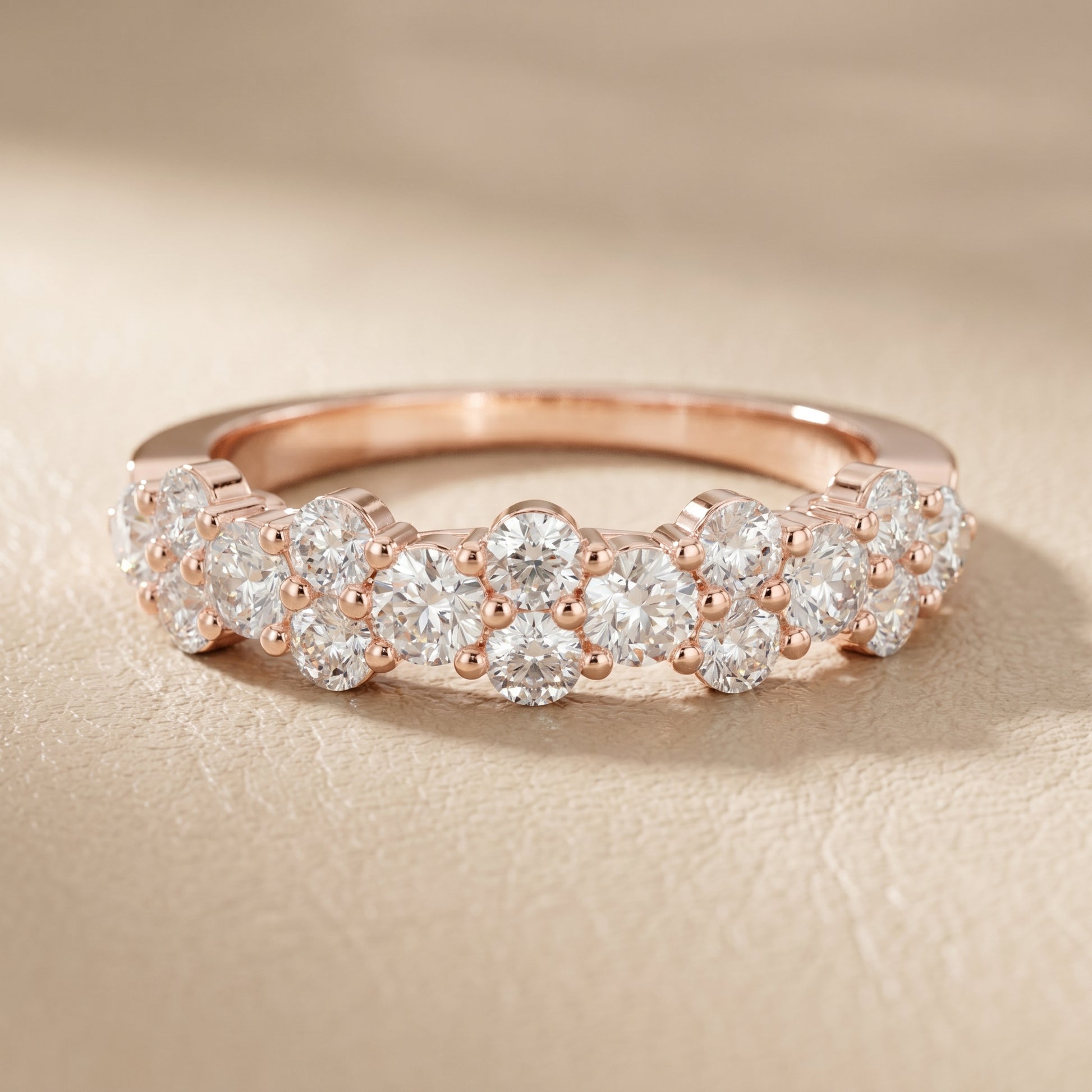Round Cut Lab Grown Diamond Ring in Rose Gold