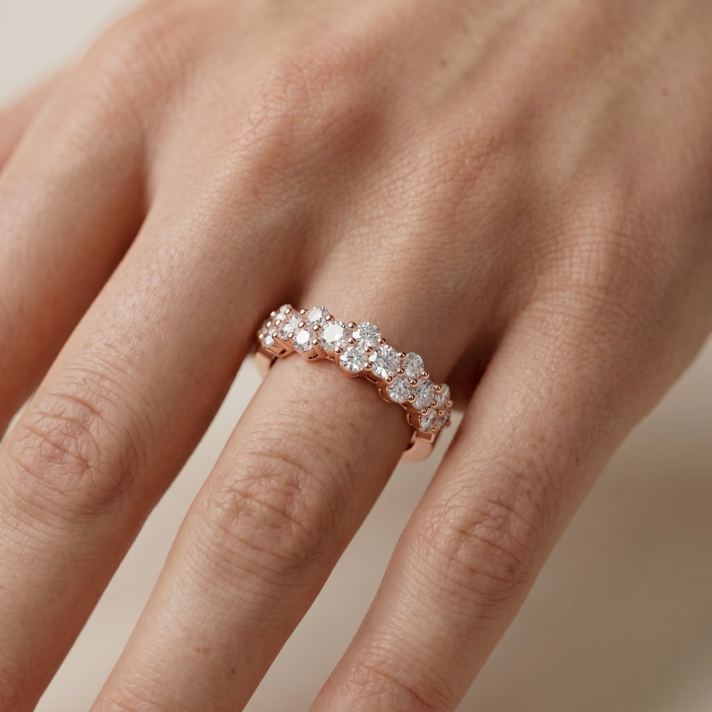 Round Cut Lab Grown Diamond Ring in Rose Gold