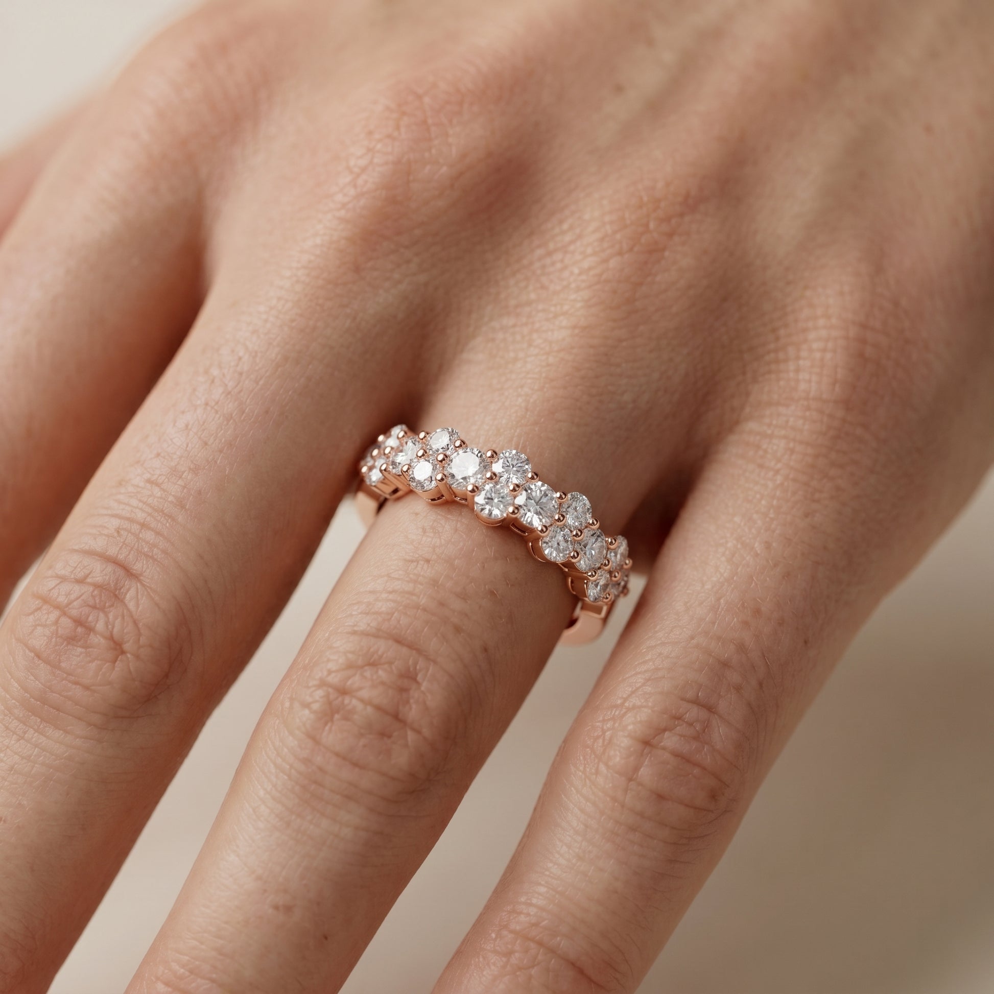 Round Cut Lab Grown Diamond Ring in Rose Gold