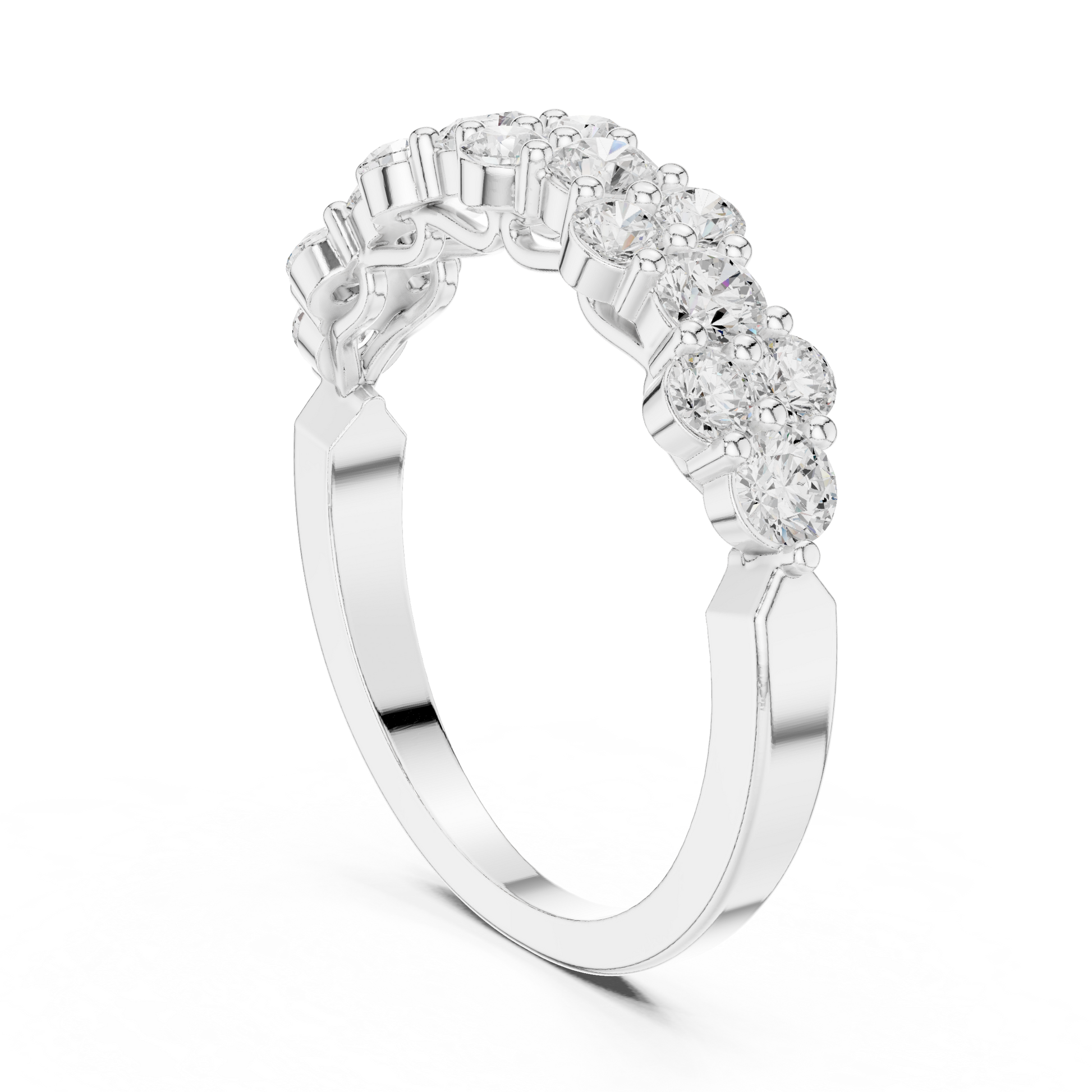 Round Cut Lab Grown Diamond Ring in Silver