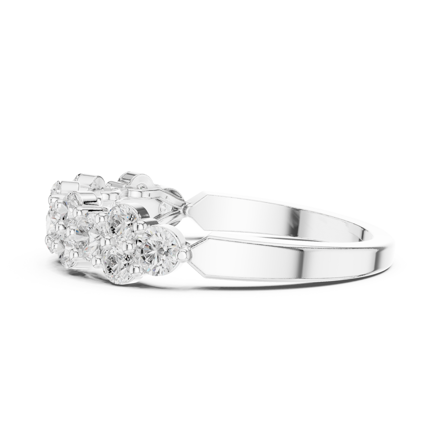 Round Cut Lab Grown Diamond Ring in White Gold