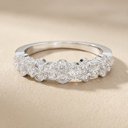 Round Cut Lab Grown Diamond Ring in White Gold