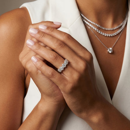 Round Cut Lab Grown Diamond Ring in Platinum