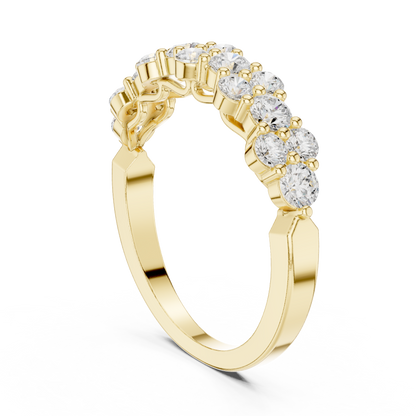 Round Cut Lab Grown Diamond Ring in Yellow Gold