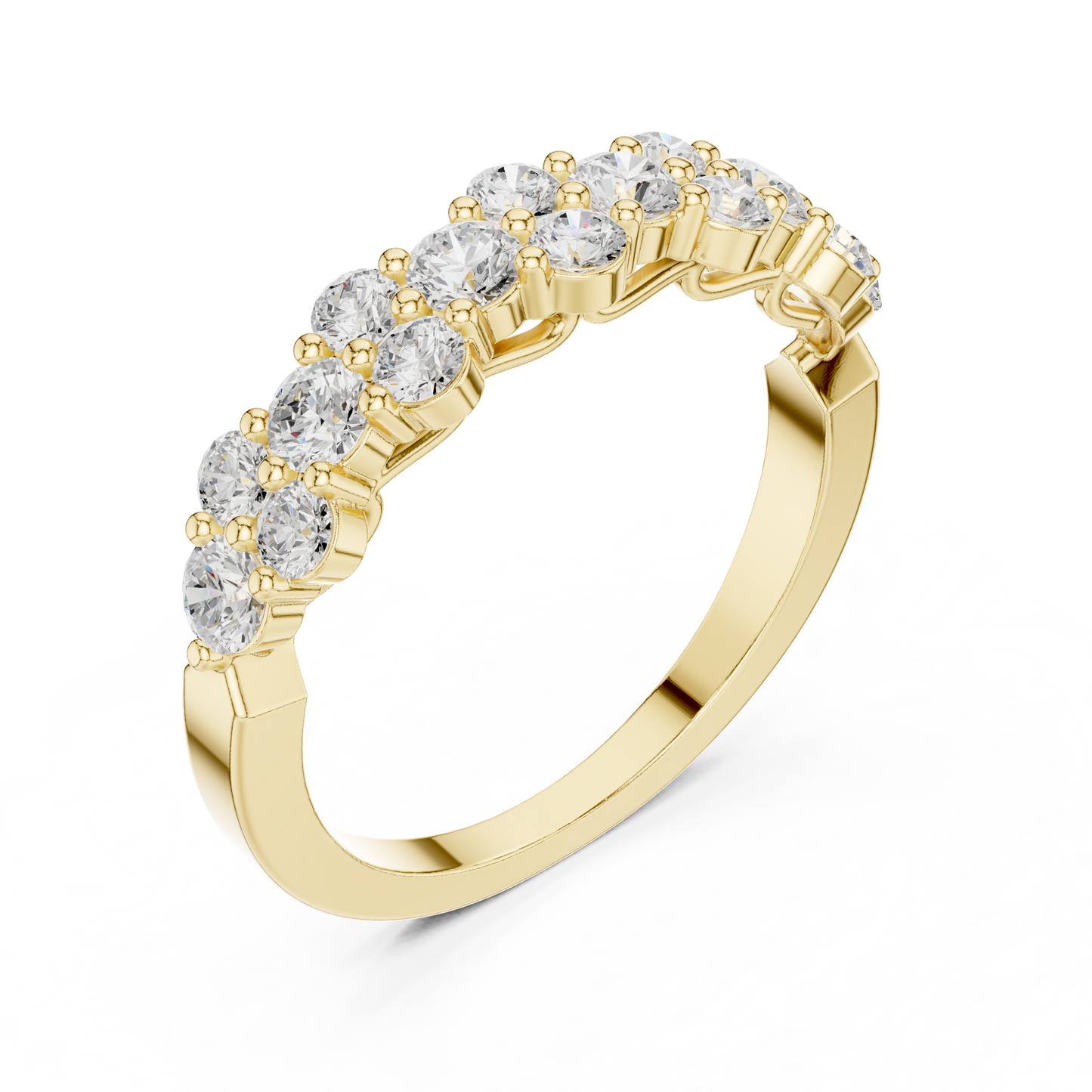 Round Cut Lab Grown Diamond Ring in Yellow Gold