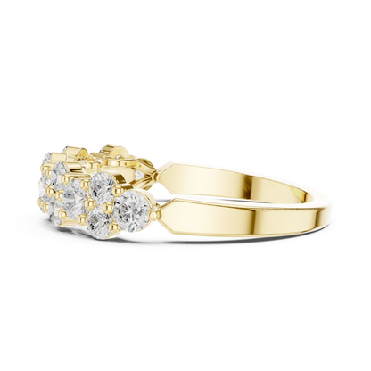 Round Cut Lab Grown Diamond Ring in Yellow Gold