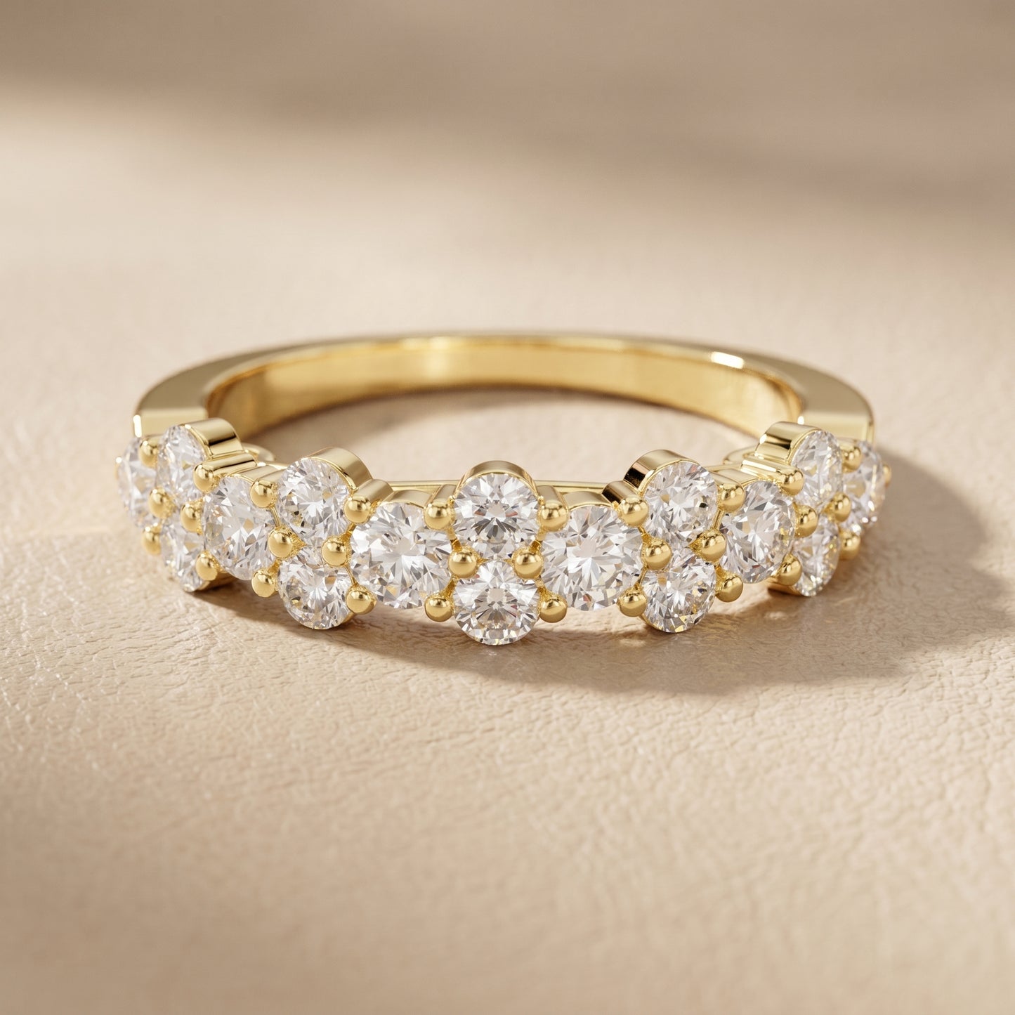 Round Cut Lab Grown Diamond Ring in Yellow Gold