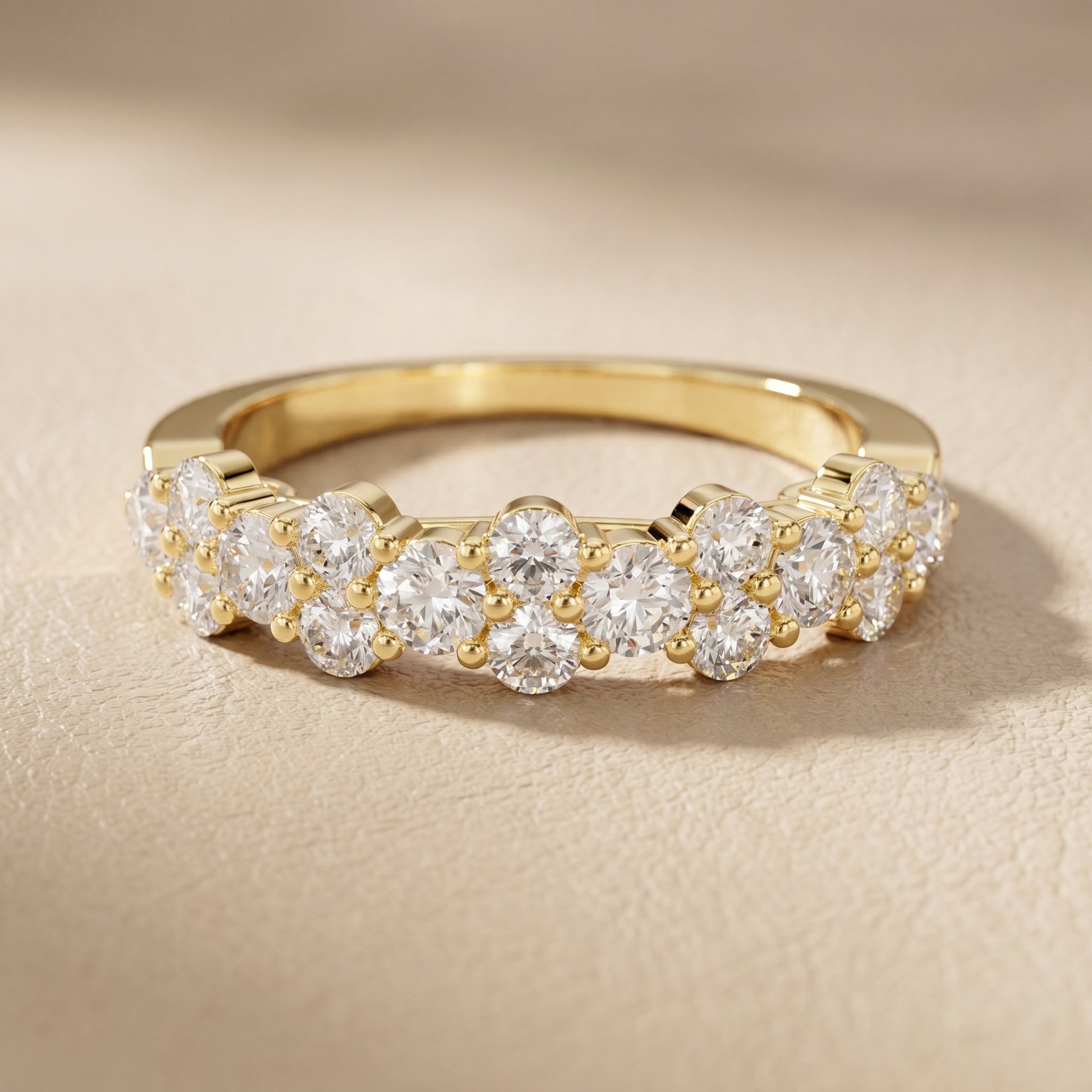 Round Cut Lab Grown Diamond Ring in Yellow Gold