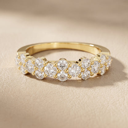 Round Cut Lab Grown Diamond Ring in Yellow Gold