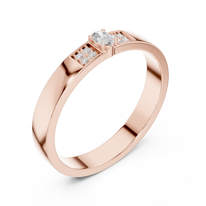 Oval Round Cut Lab Grown Diamond Ring in Rose Gold
