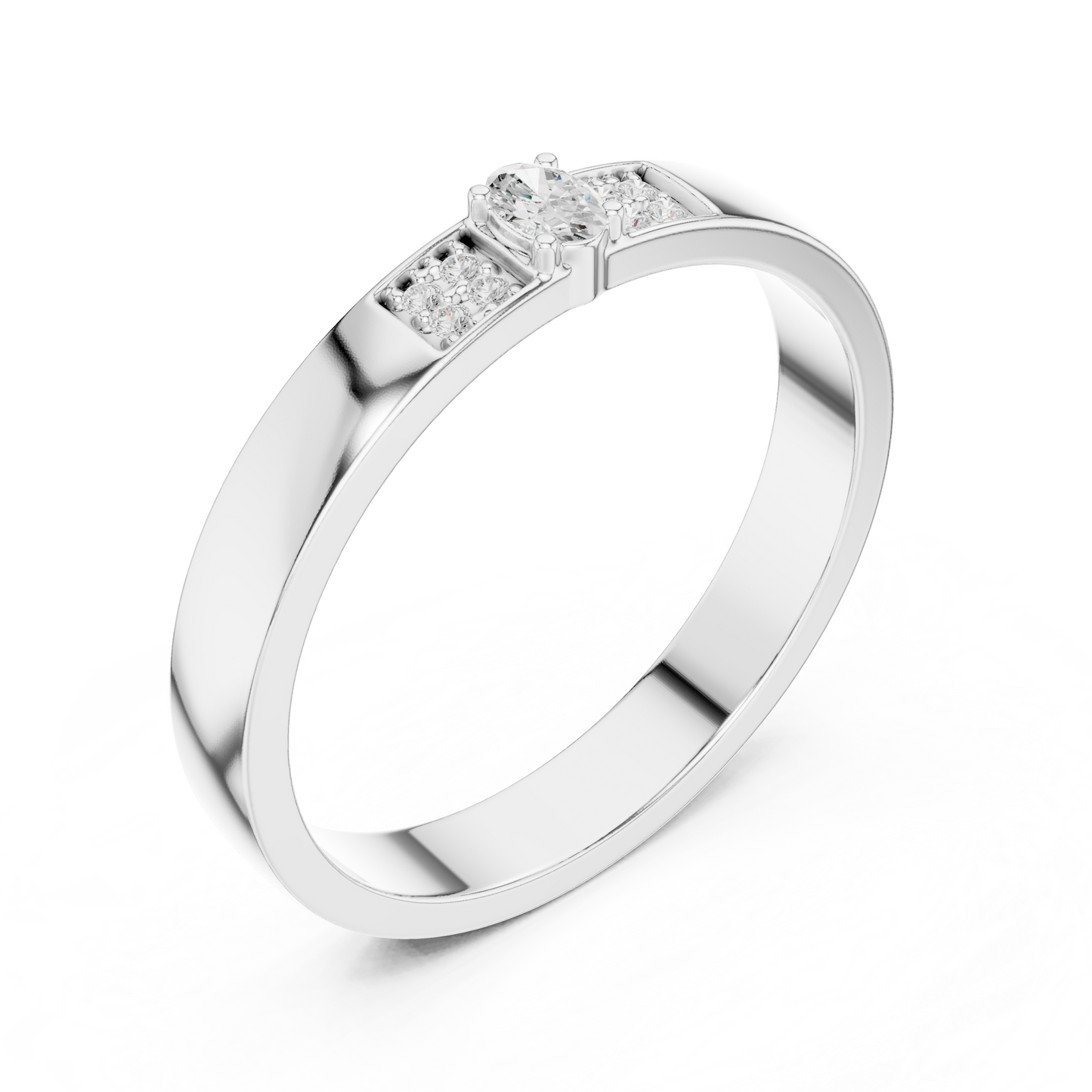 Oval Round Cut Lab Grown Diamond Ring in Platinum