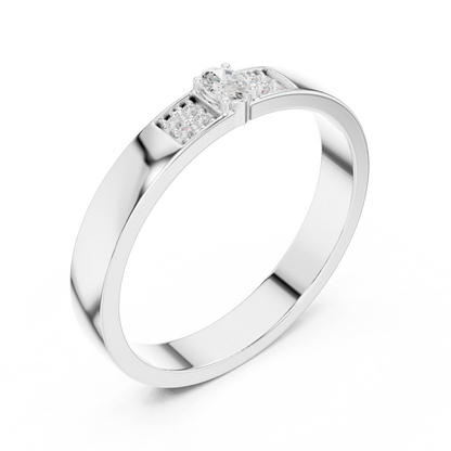 Oval Round Cut Lab Grown Diamond Ring in Platinum