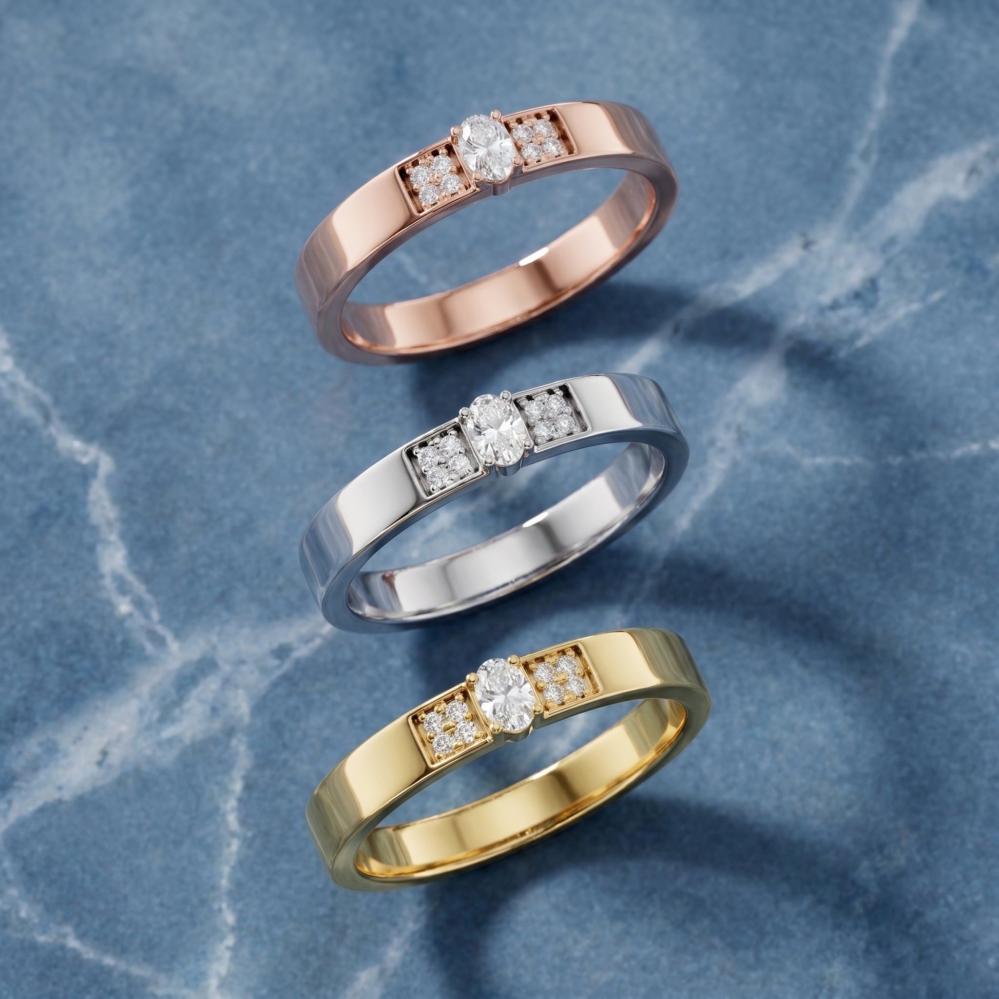 Oval Round Cut Lab Grown Diamond Ring in Yellow Gold