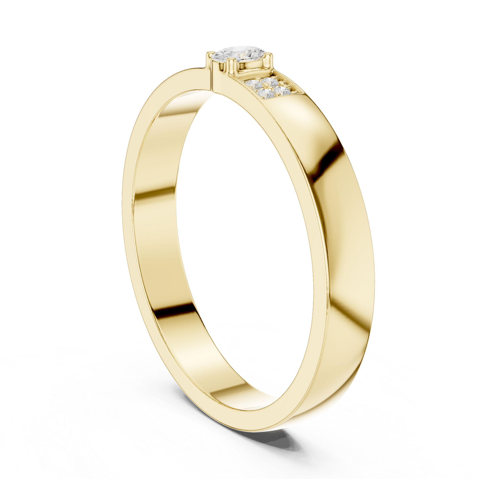 Oval Round Cut Lab Grown Diamond Ring in Yellow Gold