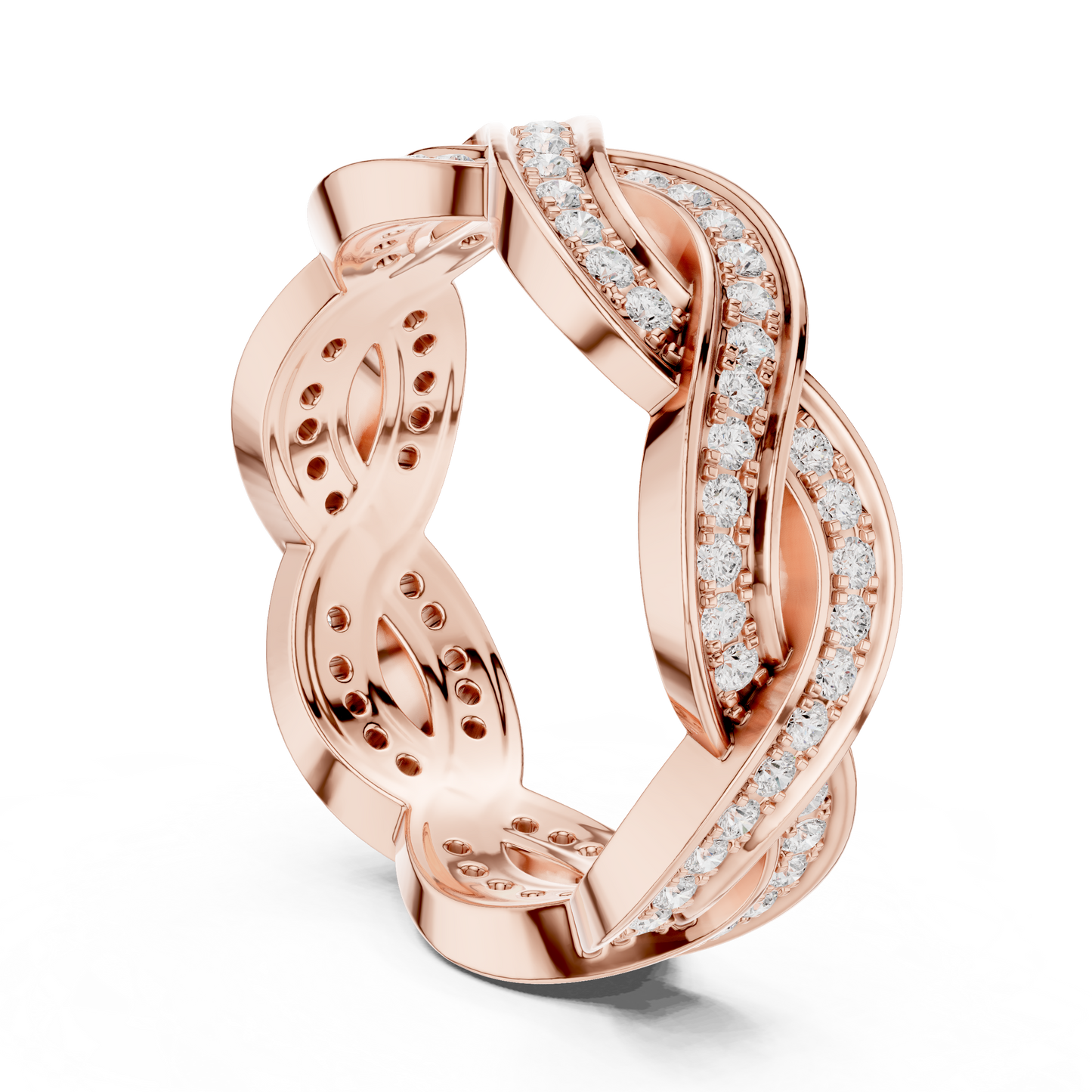 Round Cut Lab Grown Diamond Ring in Rose Gold