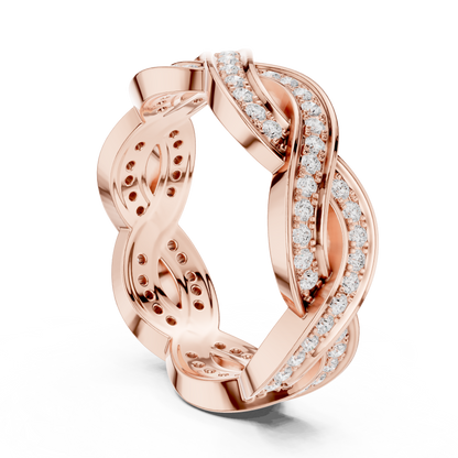 Round Cut Lab Grown Diamond Ring in Rose Gold