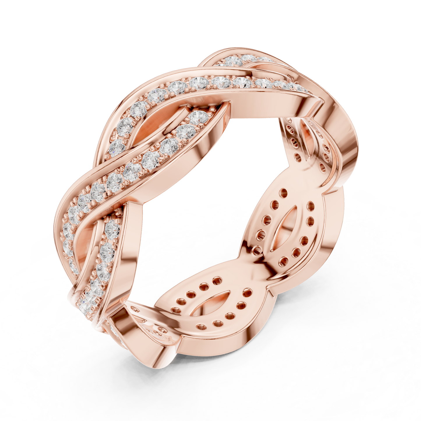 Round Cut Lab Grown Diamond Ring in Rose Gold