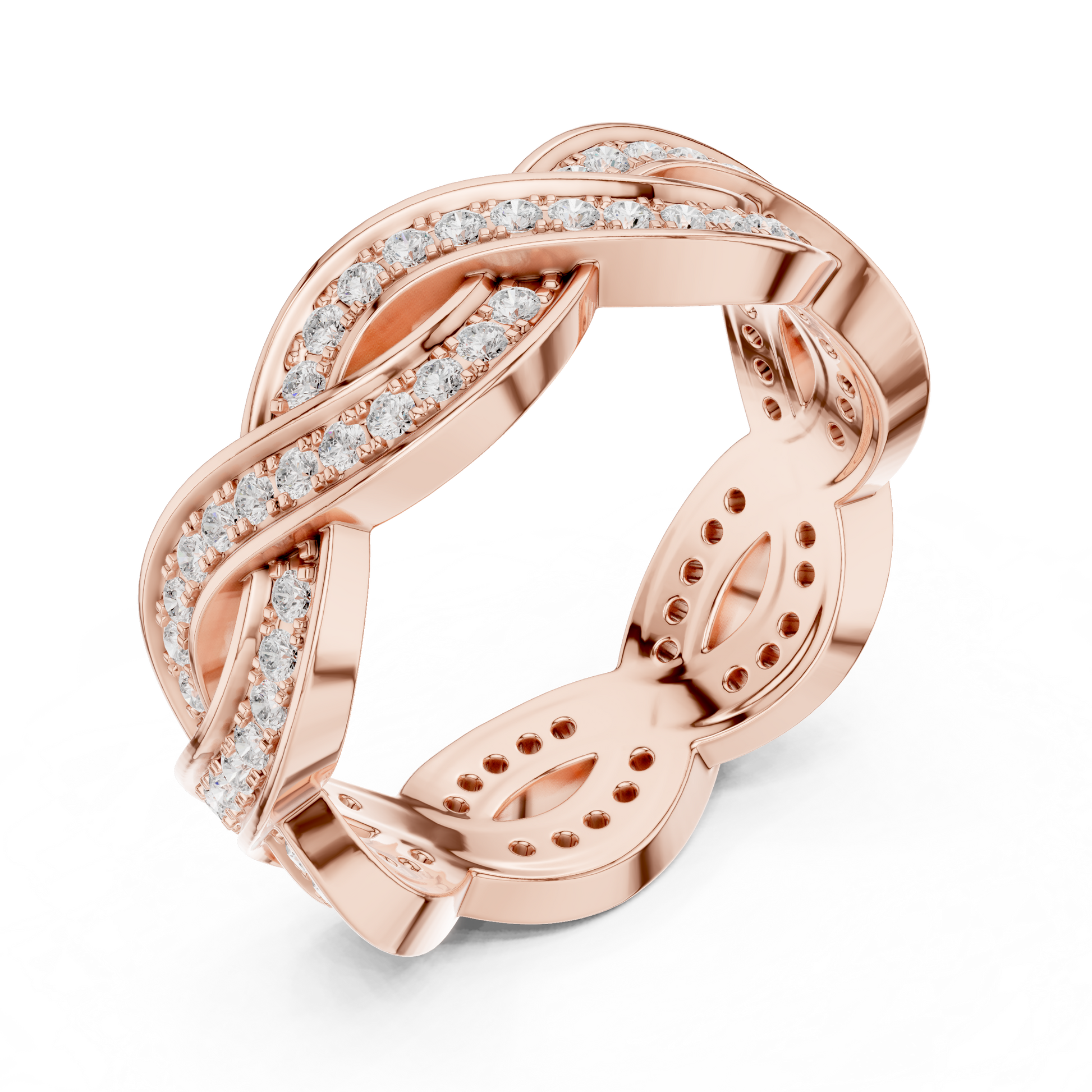 Round Cut Lab Grown Diamond Ring in Rose Gold