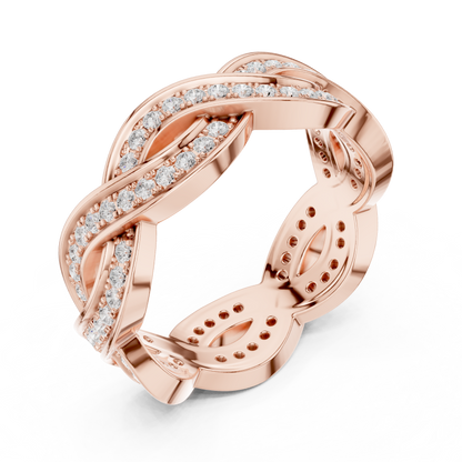 Round Cut Lab Grown Diamond Ring in Rose Gold