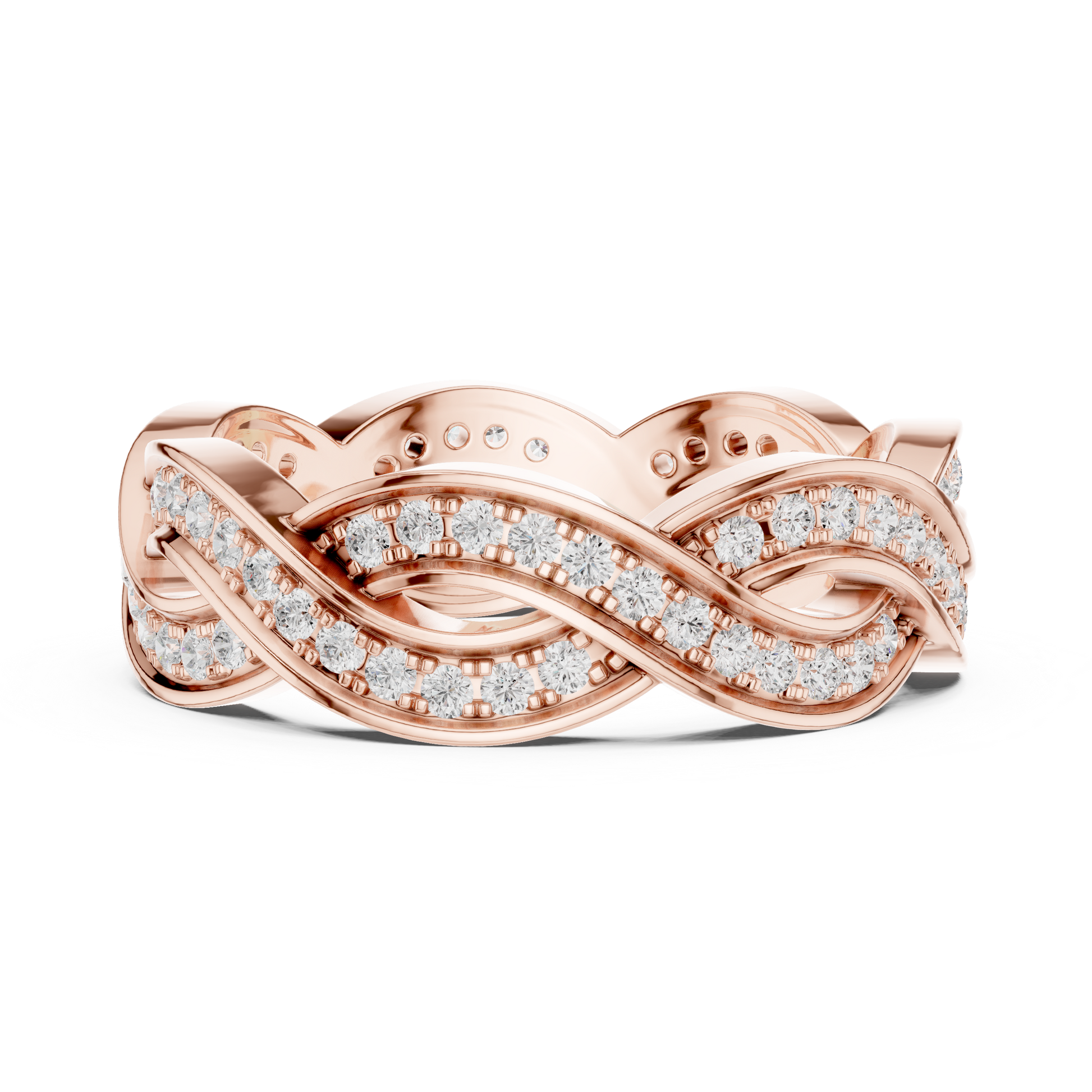 Round Cut Lab Grown Diamond Ring in Rose Gold