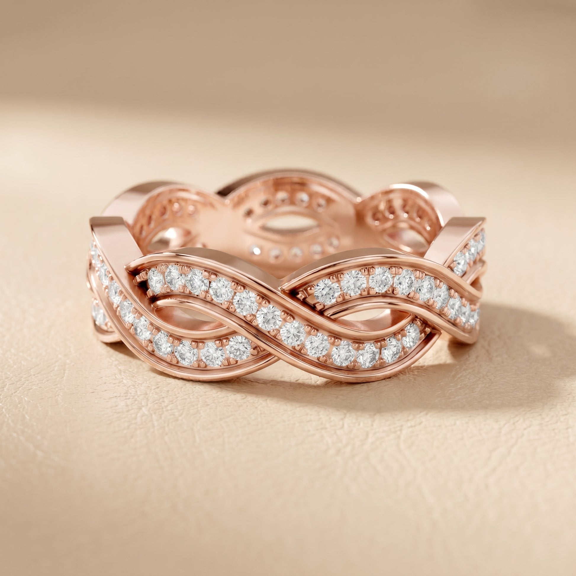 Round Cut Lab Grown Diamond Ring in Rose Gold