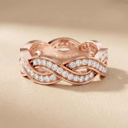 Round Cut Lab Grown Diamond Ring in Rose Gold