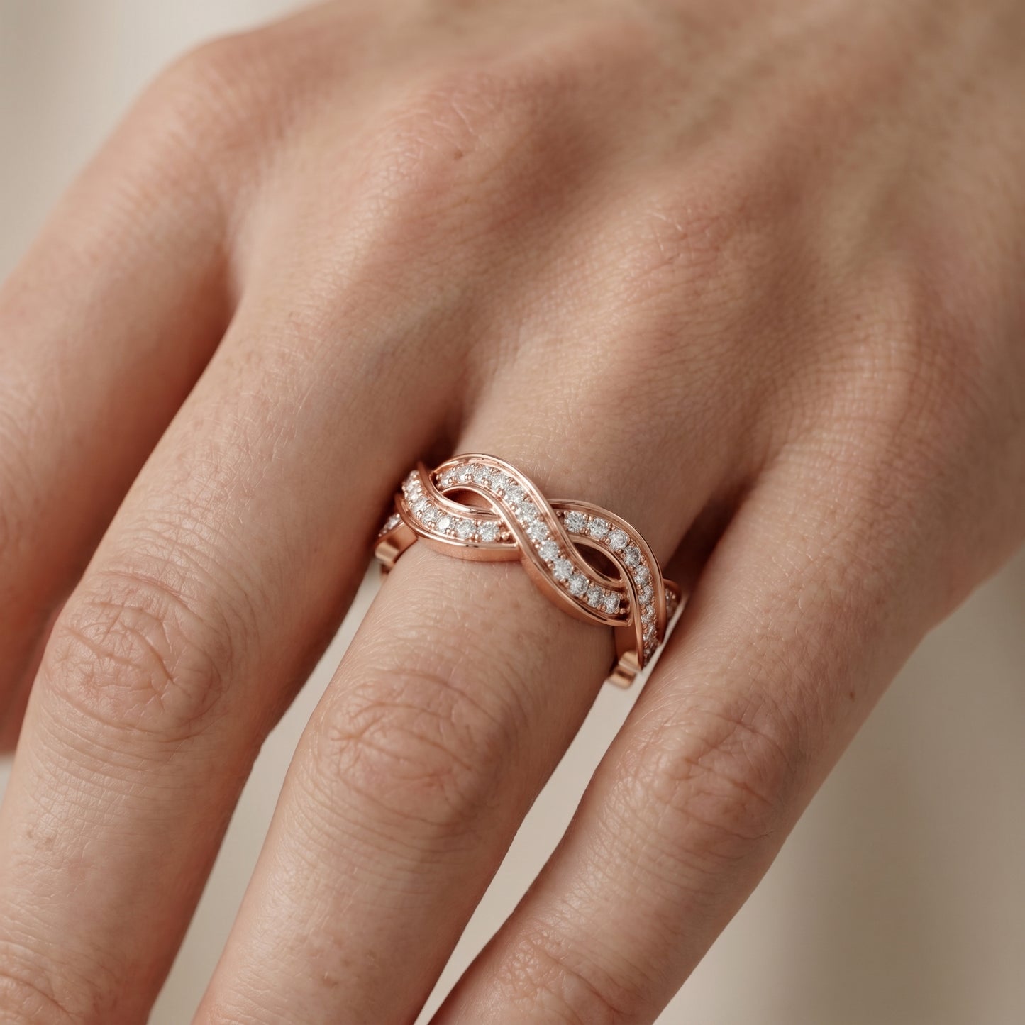 Round Cut Lab Grown Diamond Ring in Rose Gold