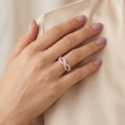 Round Cut Lab Grown Diamond Ring in Rose Gold