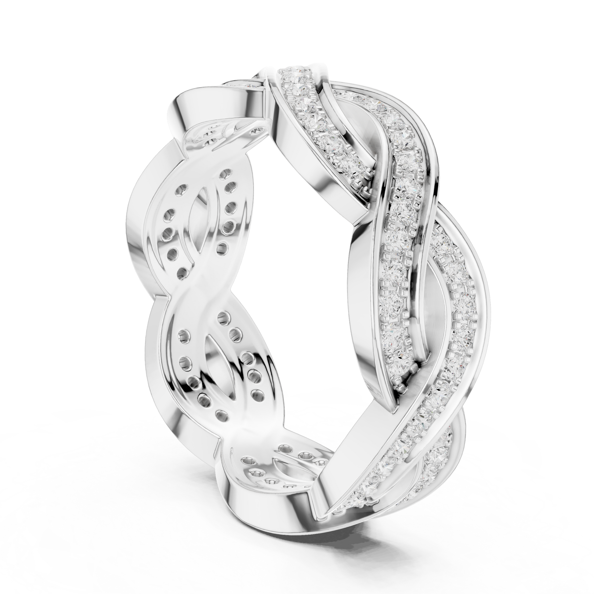 Round Cut Lab Grown Diamond Ring in White Gold