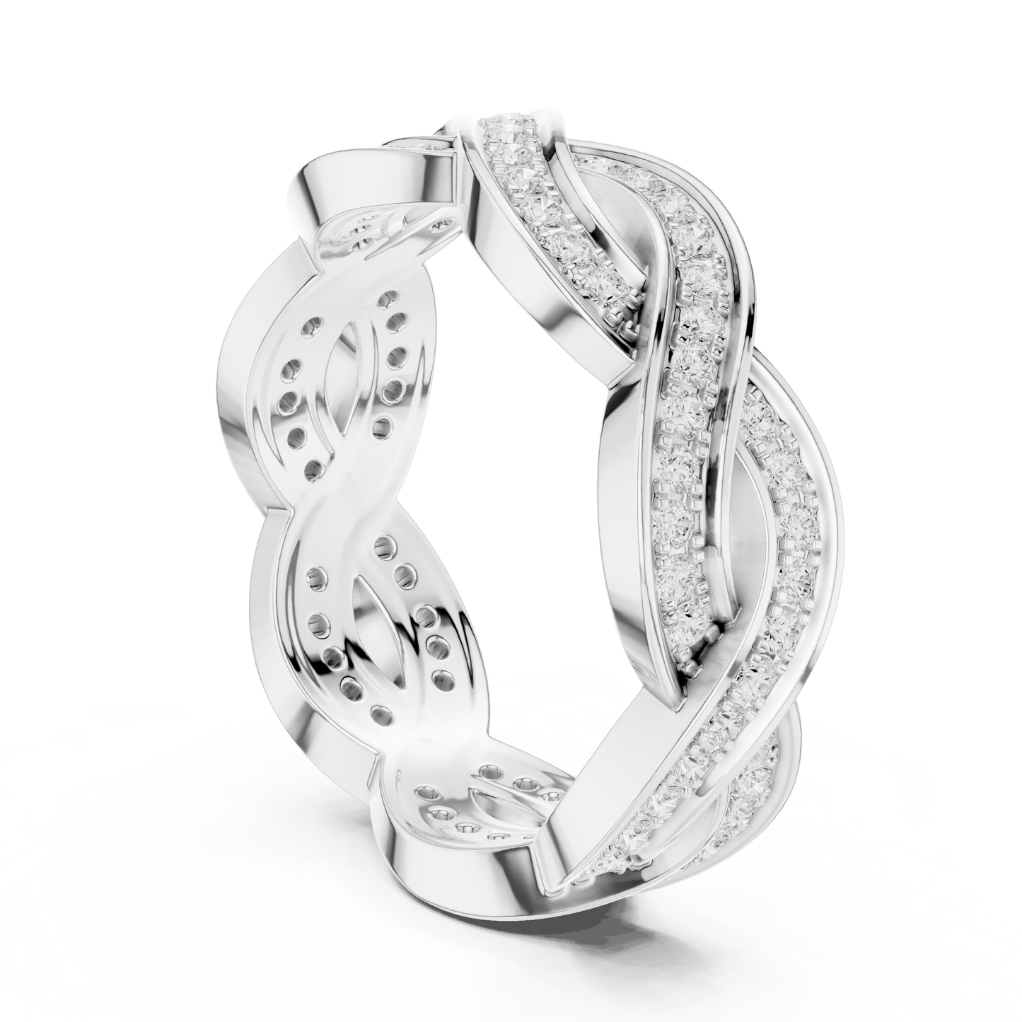 Round Cut Lab Grown Diamond Ring in Silver