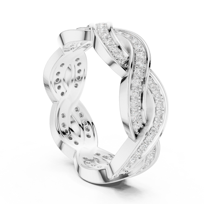 Round Cut Lab Grown Diamond Ring in Platinum